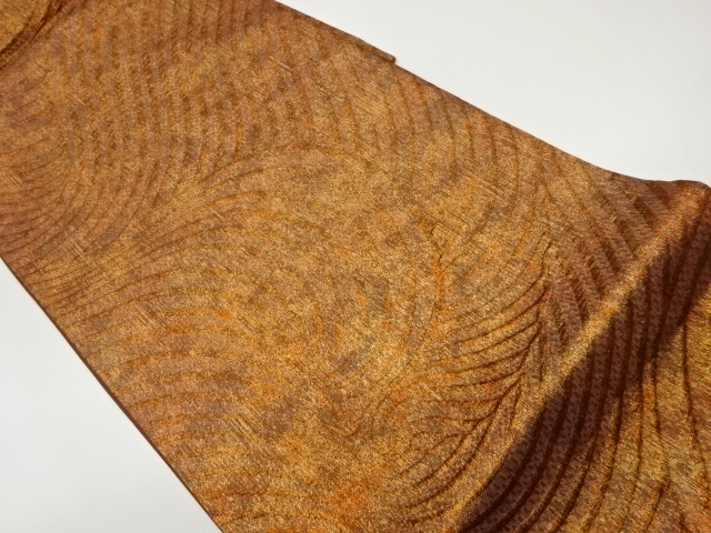 JAPANESE KIMONO / VINTAGE FUKURO OBI / MATELASSE / WOVEN WAVY STRIPE